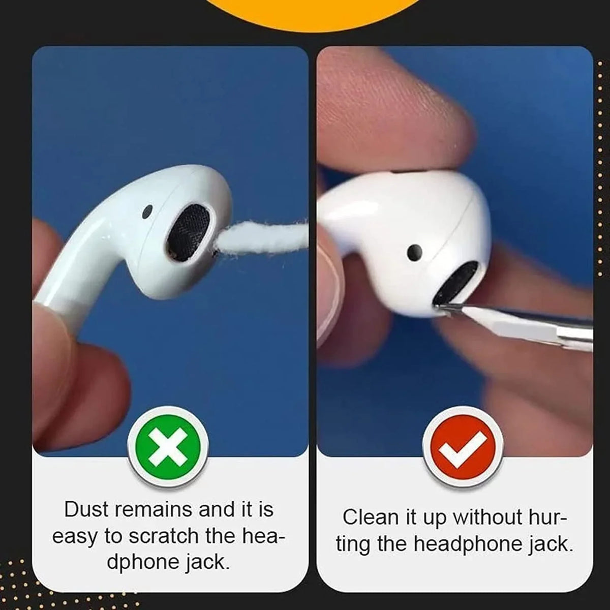 Earbuds Cleaning Pen for Earbuds Portable 3 in 1 Wireless Earphone Case Cleaning Tools Kit Cleaning Brush
