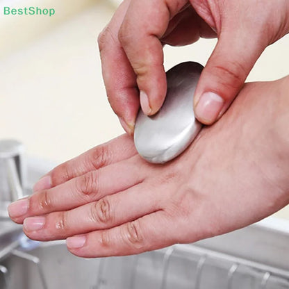 Oval Stainless Steel Deodorant Metal Soap Kitchen Garlic & Fish Deodorising Hand Washing Soap Deodorizing Eliminating Odor Tools