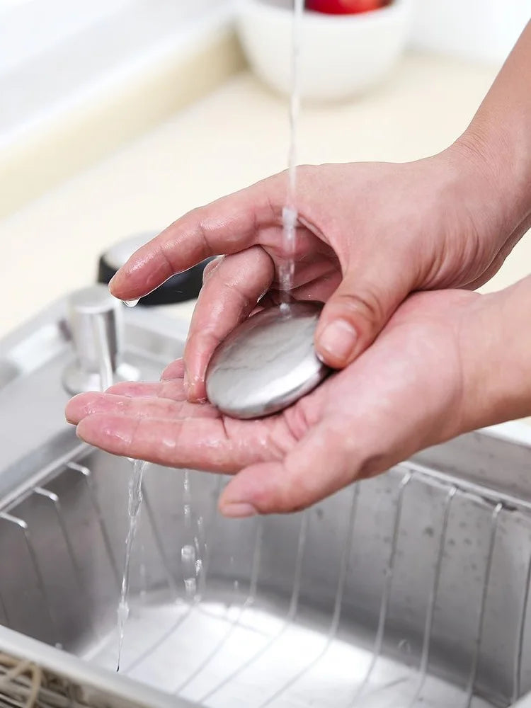 Oval Stainless Steel Deodorant Metal Soap Kitchen Garlic & Fish Deodorising Hand Washing Soap Deodorizing Eliminating Odor Tools
