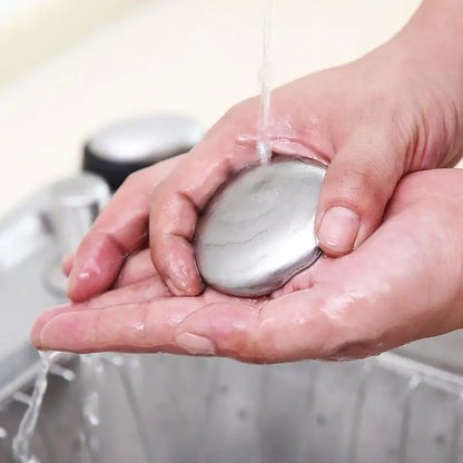 Oval Stainless Steel Deodorant Metal Soap Kitchen Garlic & Fish Deodorising Hand Washing Soap Deodorizing Eliminating Odor Tools